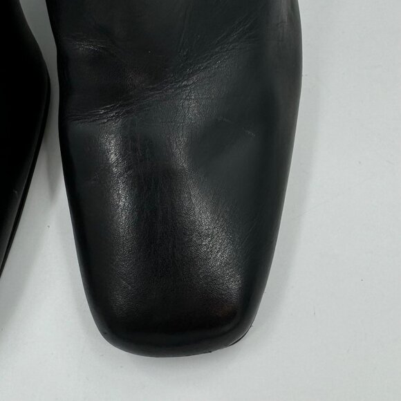 Steve Madden Lourde Black Leather square toe Block Heel Ankle Boots Size 8 - Picture 5 of 9